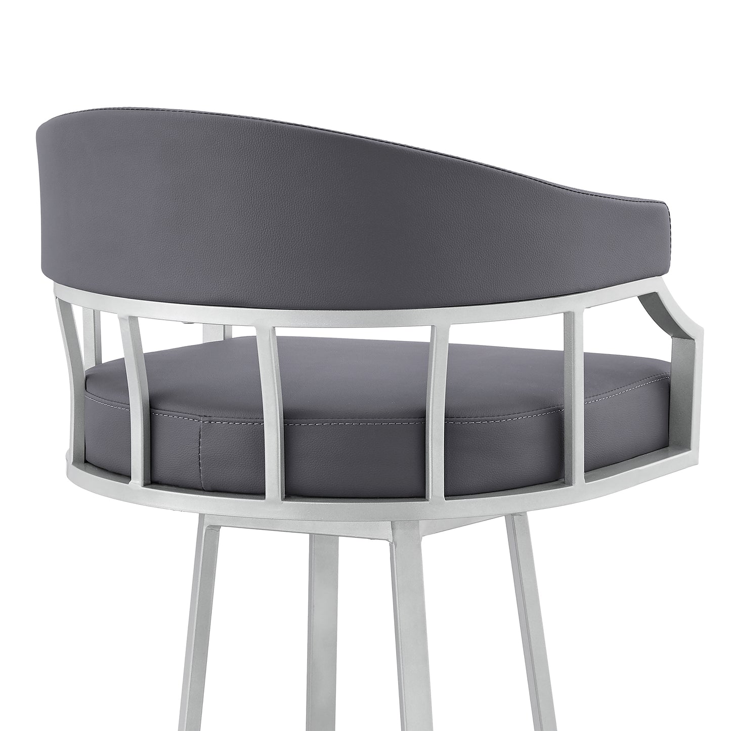 Valerie Swivel Faux Leather and Metal Bar Stool