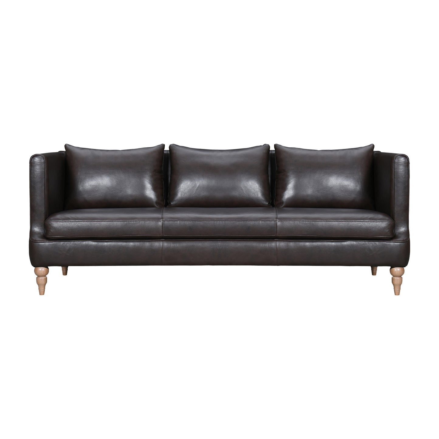 Vincenza 85" Dark Brown Leather Sofa