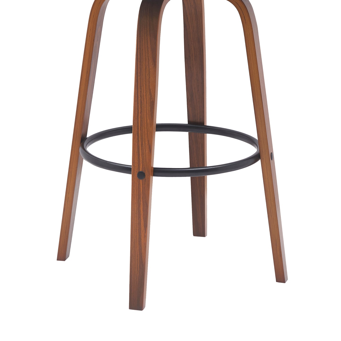 Willow 30" Swivel Wood Bar Stool with Faux Leather and Metal