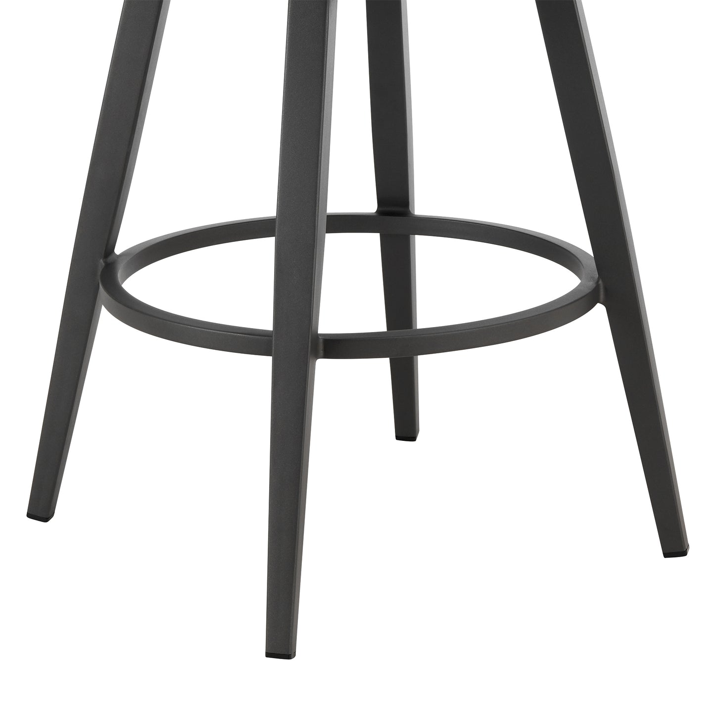 Zella Outdoor Patio Swivel and Counter Stool in Aluminum with Light Gray Rope and Cushions