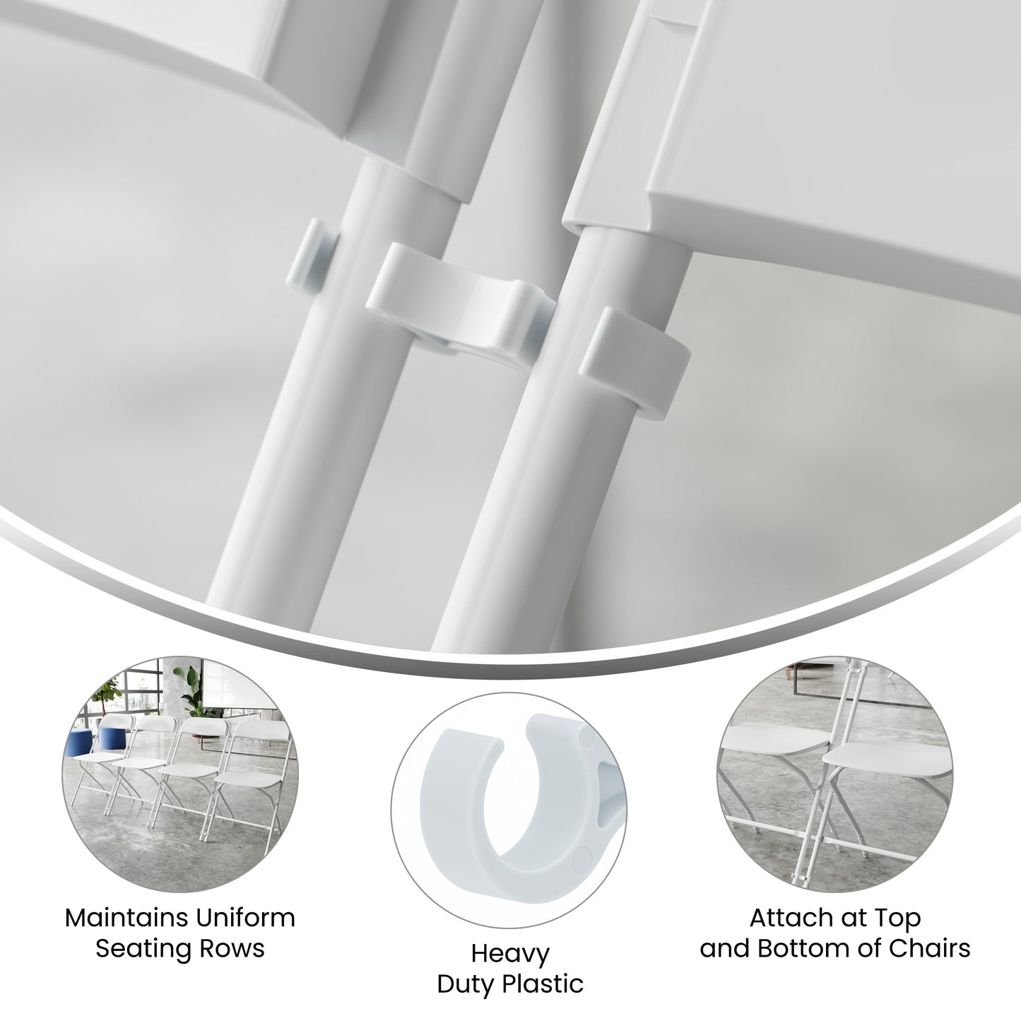 Lowe White Wide Plastic Ganging Clips - Set of 2 White LE-3-W-WHITE-GANG-GG