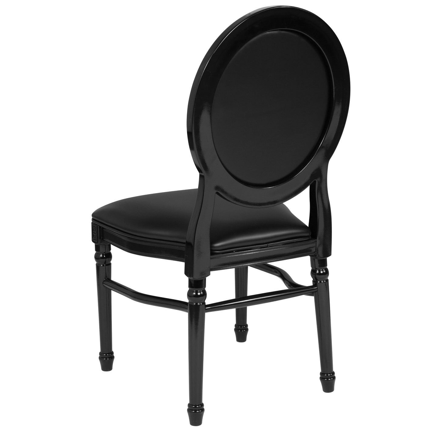 HERCULES Series 900 lb. Capacity King Louis Chair with Tufted Back, Black Vinyl Seat and Black Frame Black Vinyl/Black Frame