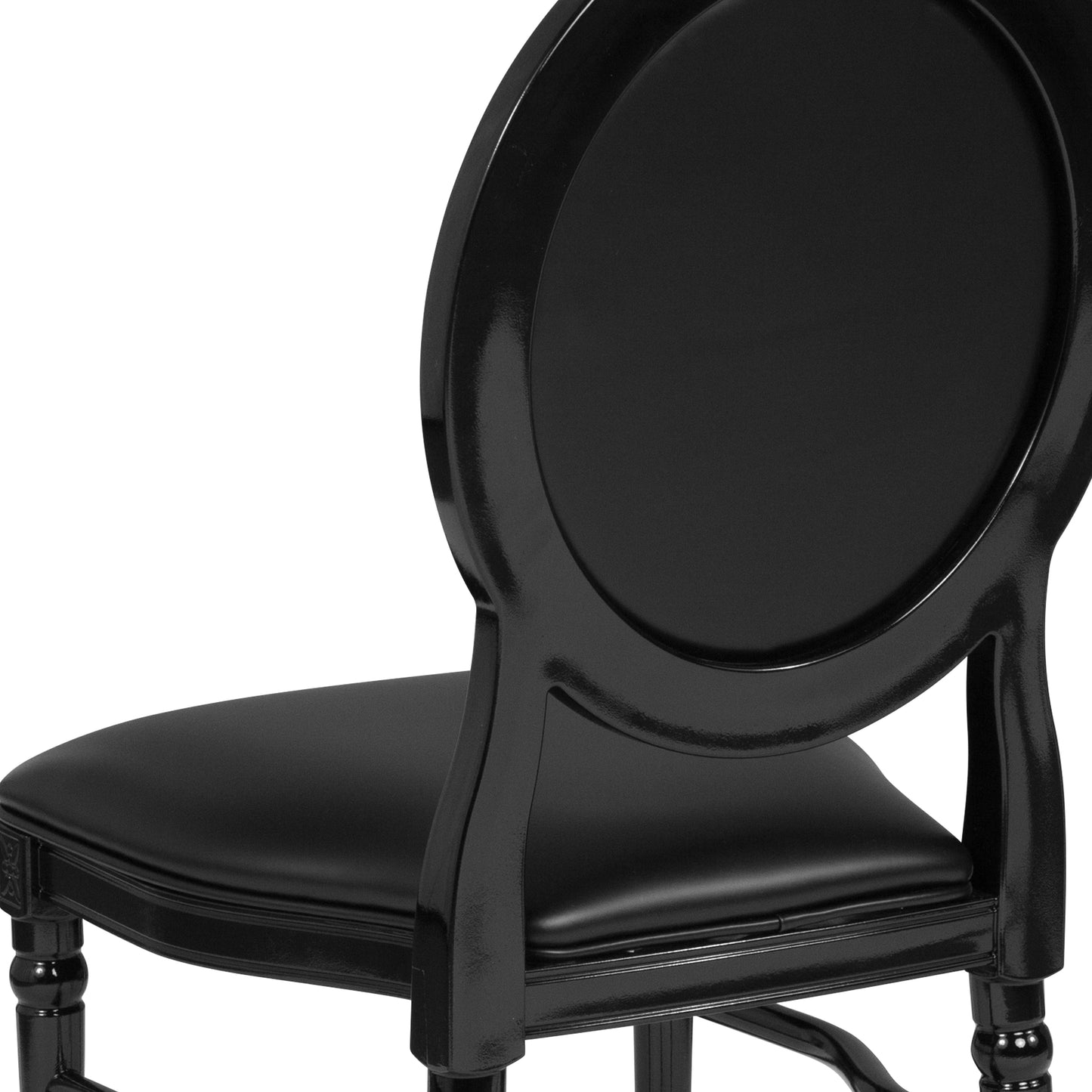 HERCULES Series 900 lb. Capacity King Louis Chair with Tufted Back, Black Vinyl Seat and Black Frame Black Vinyl/Black Frame