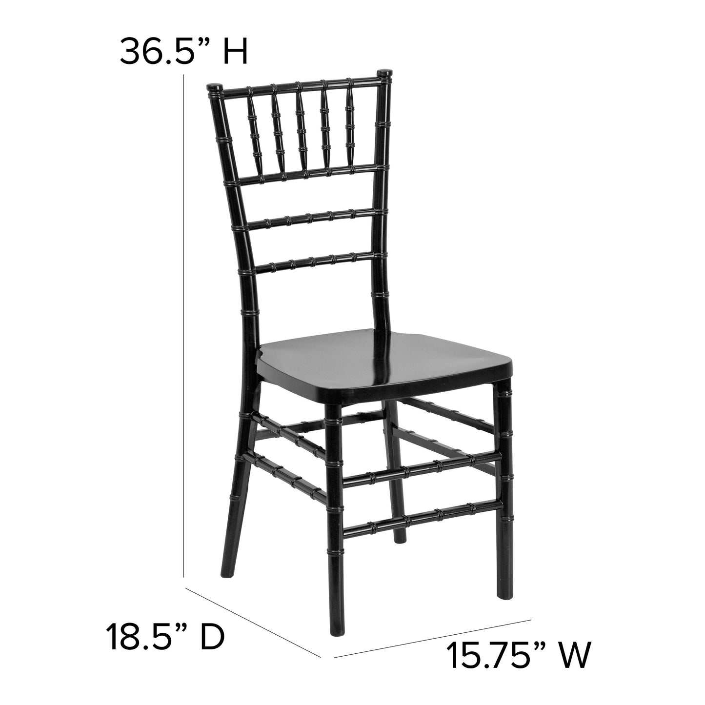 HERCULES PREMIUM Series Black Resin Stacking Chiavari Chair Black