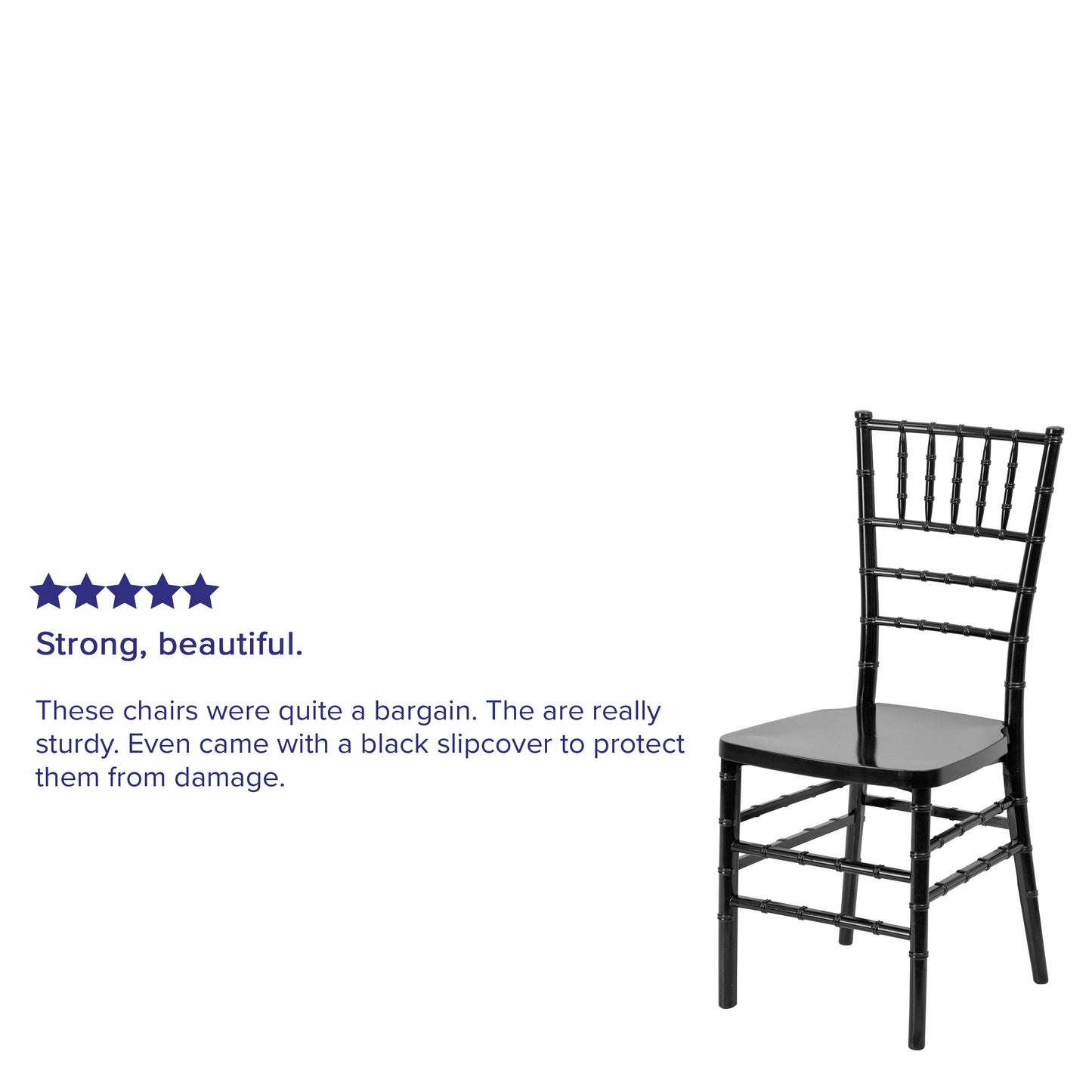 HERCULES PREMIUM Series Black Resin Stacking Chiavari Chair Black