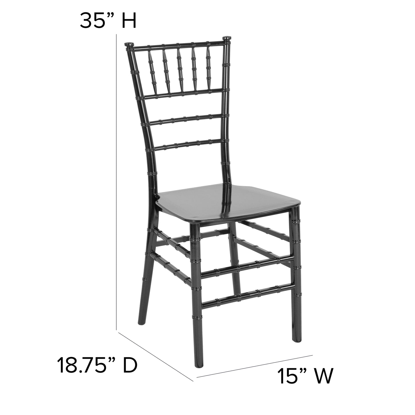 HERCULES Series Black Resin Stacking Chiavari Chair Black