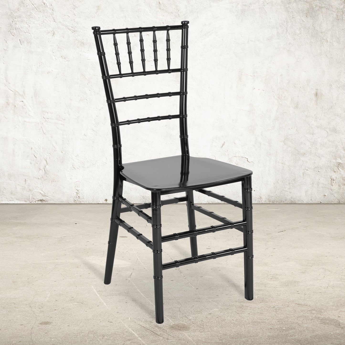 HERCULES Series Black Resin Stacking Chiavari Chair Black