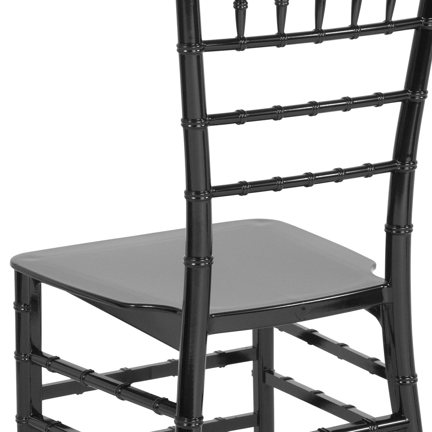 HERCULES Series Black Resin Stacking Chiavari Chair Black