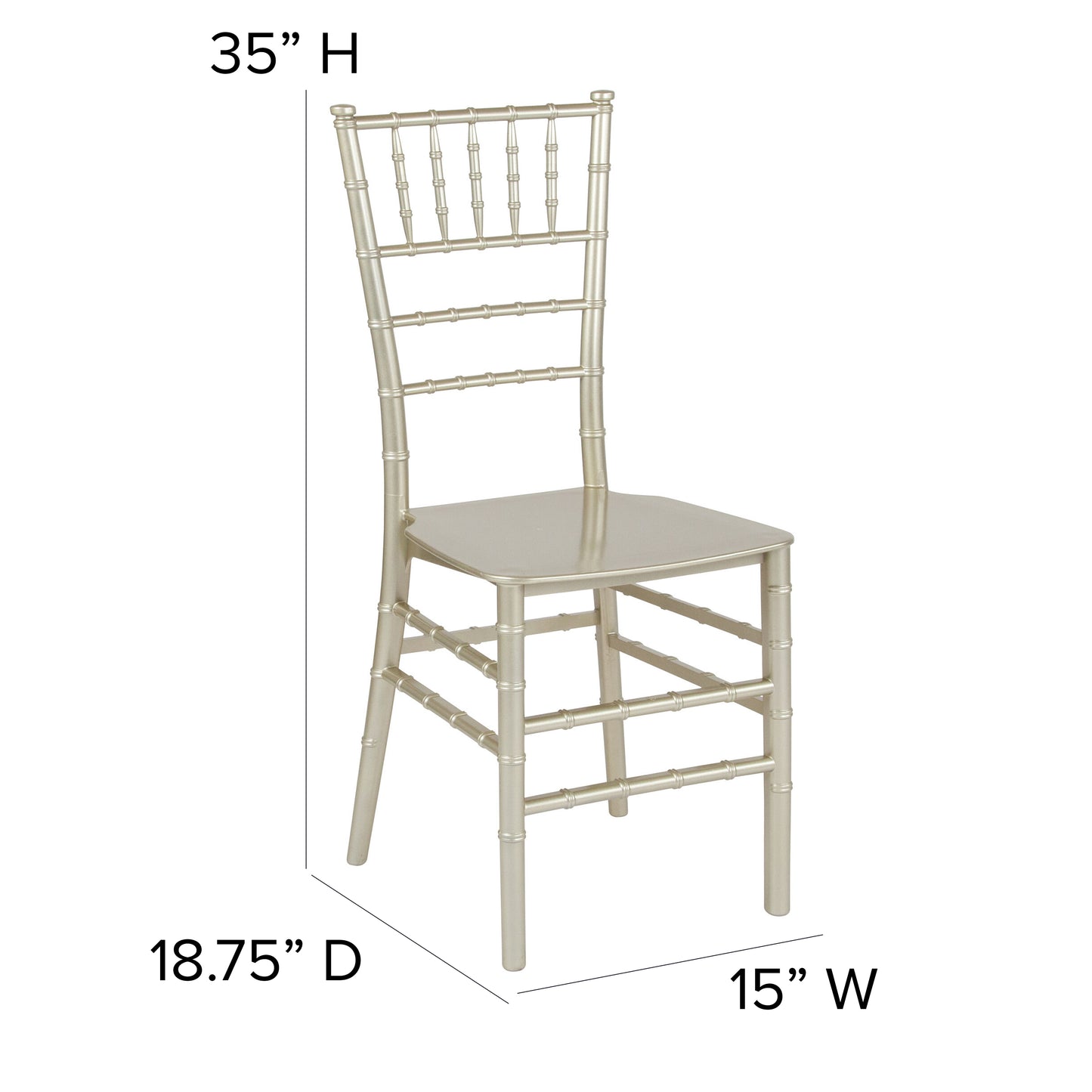HERCULES Series Champagne Resin Stacking Chiavari Chair Champagne