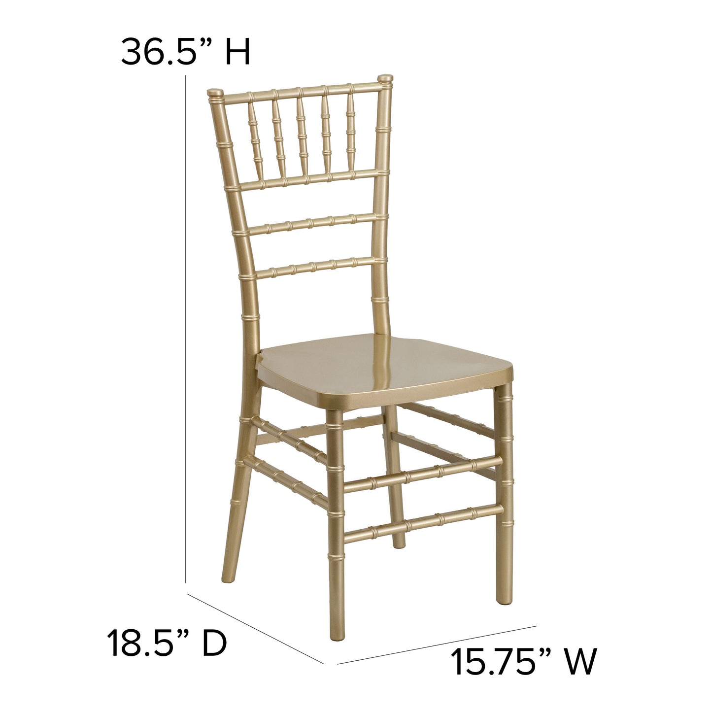 HERCULES PREMIUM Series Gold Resin Stacking Chiavari Chair Gold