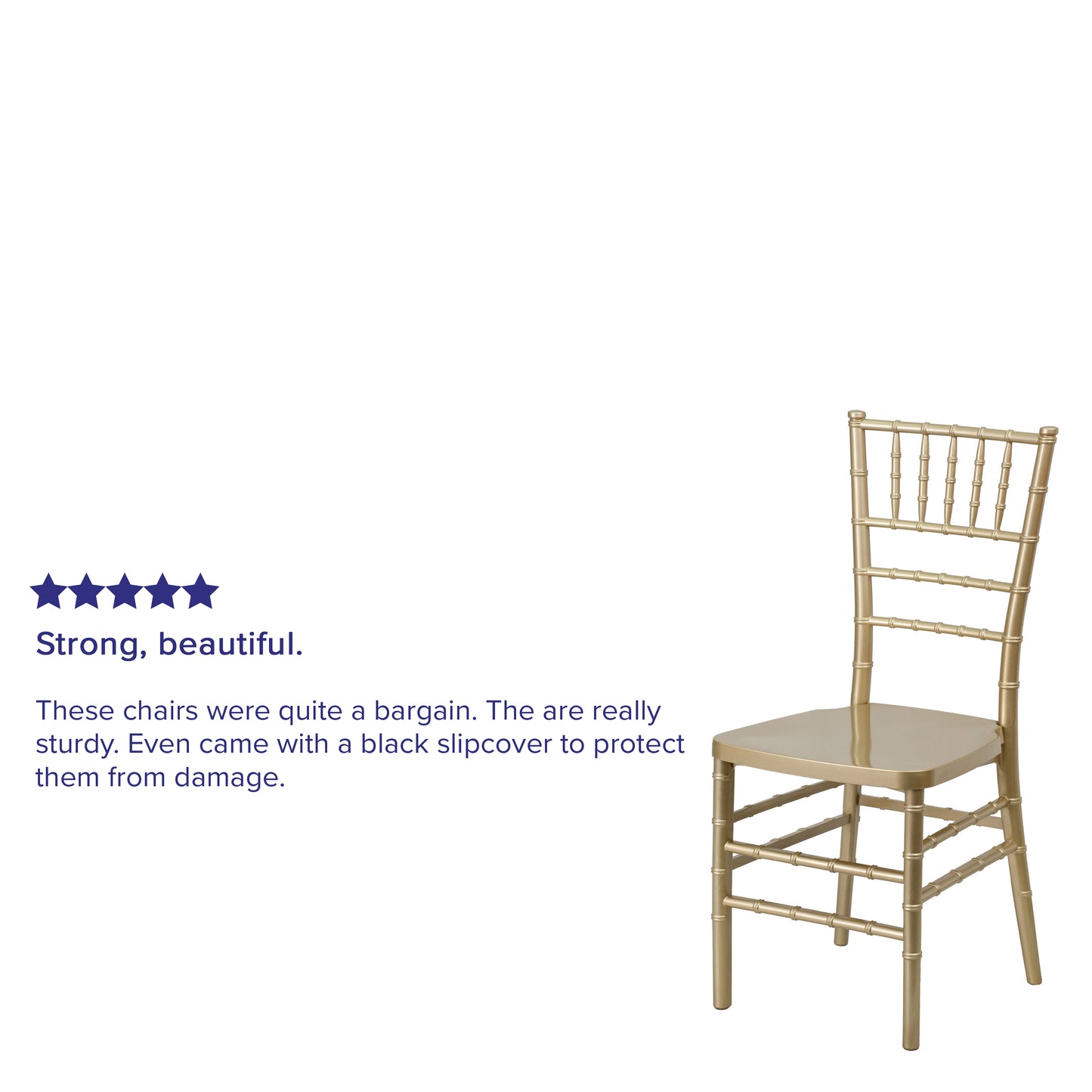 HERCULES PREMIUM Series Gold Resin Stacking Chiavari Chair Gold