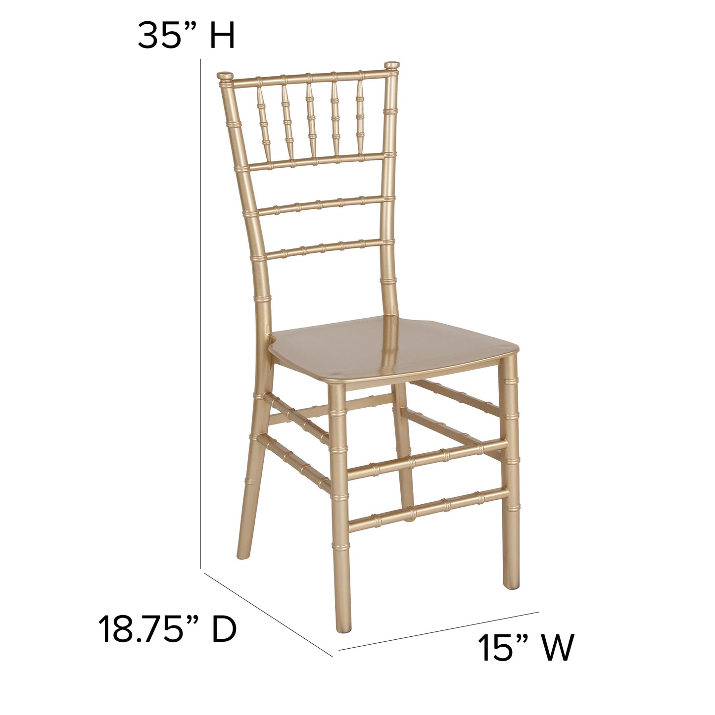 HERCULES Series Gold Resin Stacking Chiavari Chair Gold
