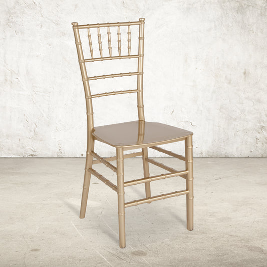 HERCULES Series Gold Resin Stacking Chiavari Chair Gold