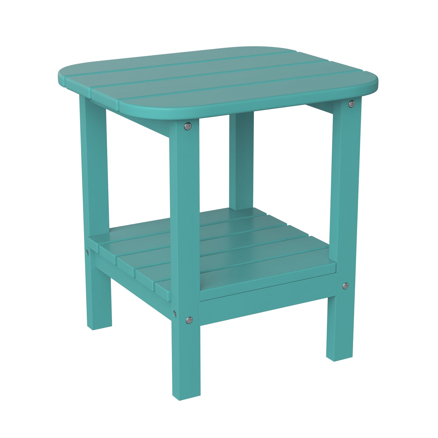 Newport HDPE 2-Tier Adirondack Side Table - All-Weather - Indoor/Outdoor Blue Blue