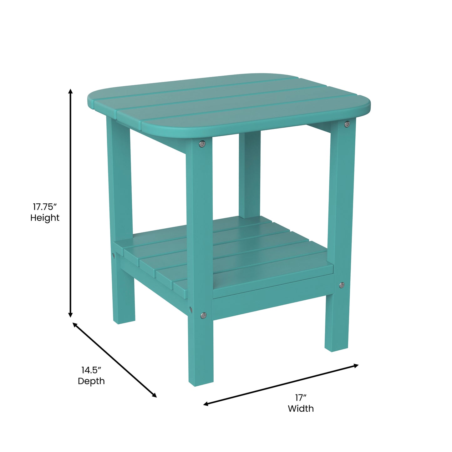 Newport HDPE 2-Tier Adirondack Side Table - All-Weather - Indoor/Outdoor Blue Blue