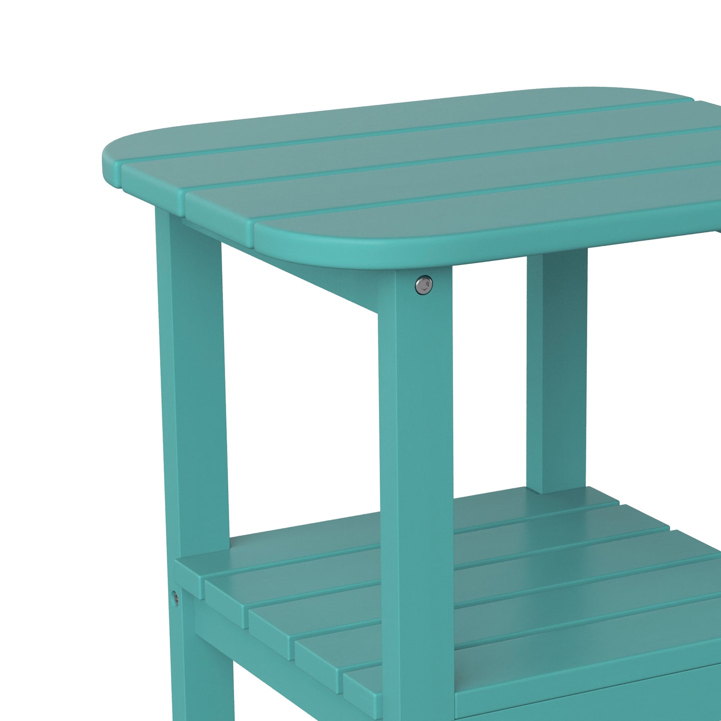 Newport HDPE 2-Tier Adirondack Side Table - All-Weather - Indoor/Outdoor Blue Blue