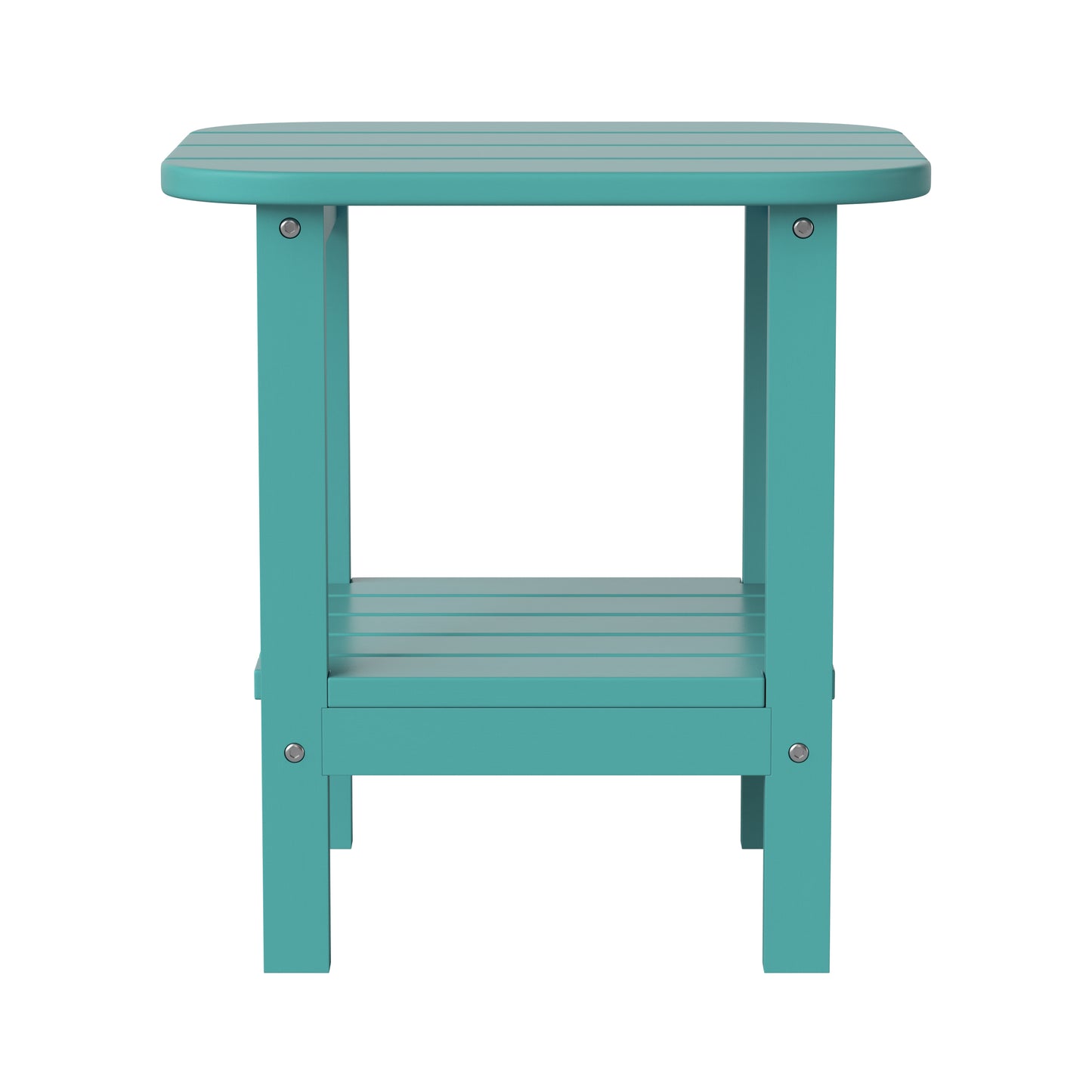 Newport HDPE 2-Tier Adirondack Side Table - All-Weather - Indoor/Outdoor Blue Blue