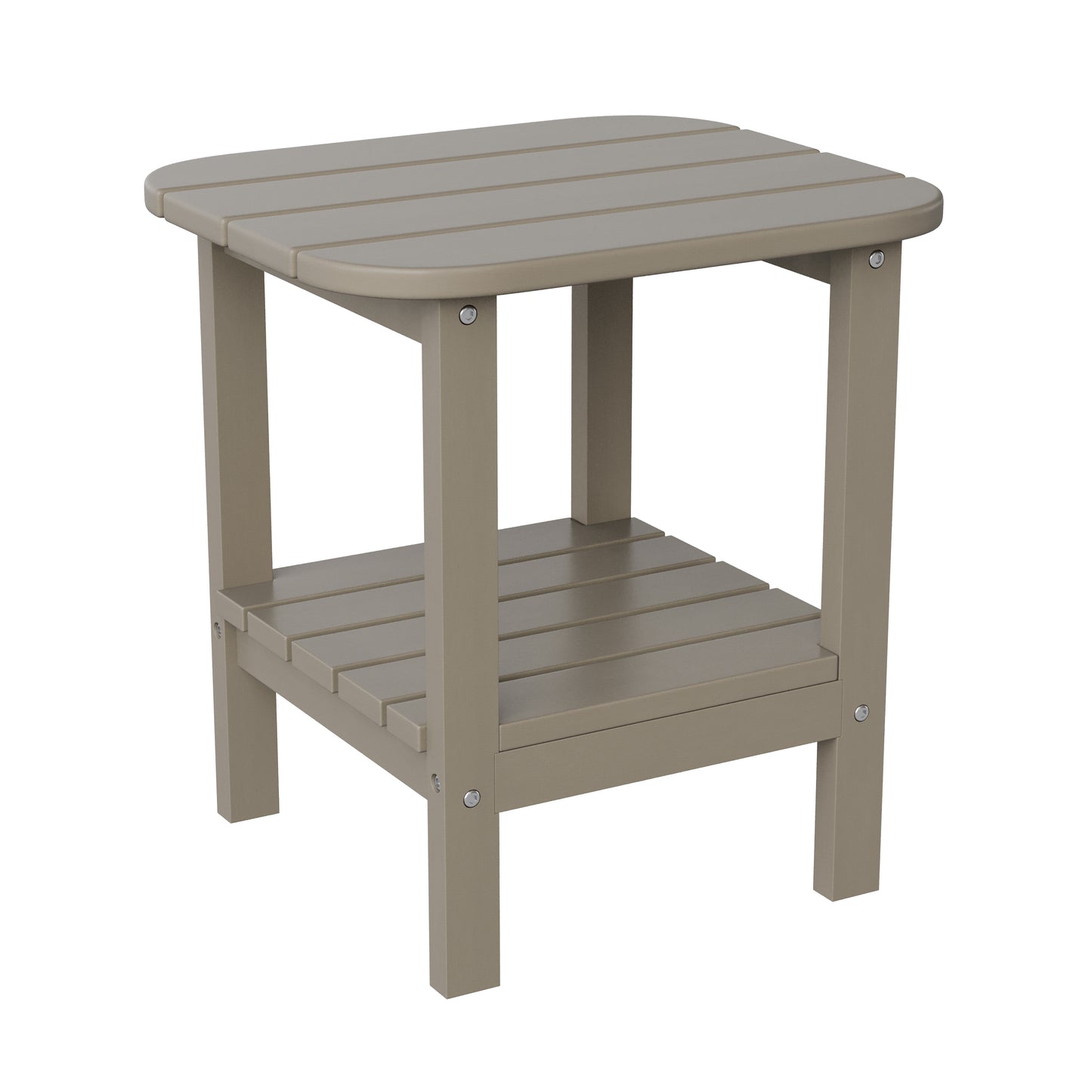 Newport HDPE 2-Tier Adirondack Side Table - All-Weather - Indoor/Outdoor Brown Brown