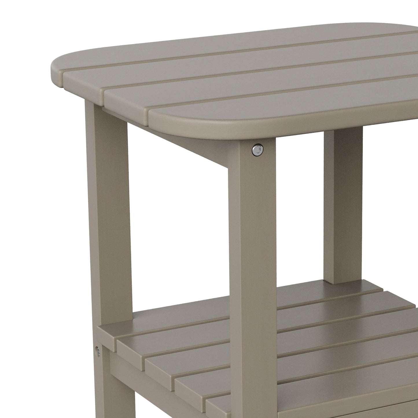 Newport HDPE 2-Tier Adirondack Side Table - All-Weather - Indoor/Outdoor Brown Brown