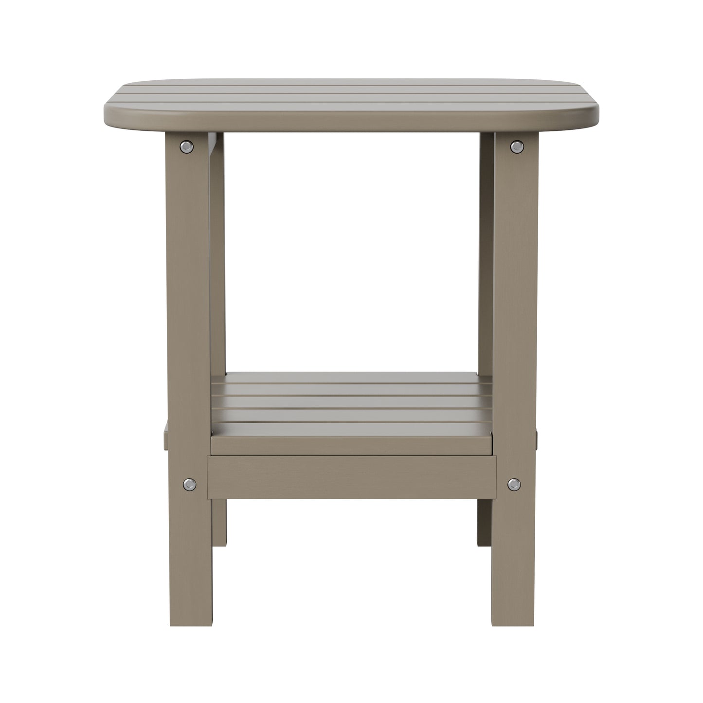Newport HDPE 2-Tier Adirondack Side Table - All-Weather - Indoor/Outdoor Brown Brown