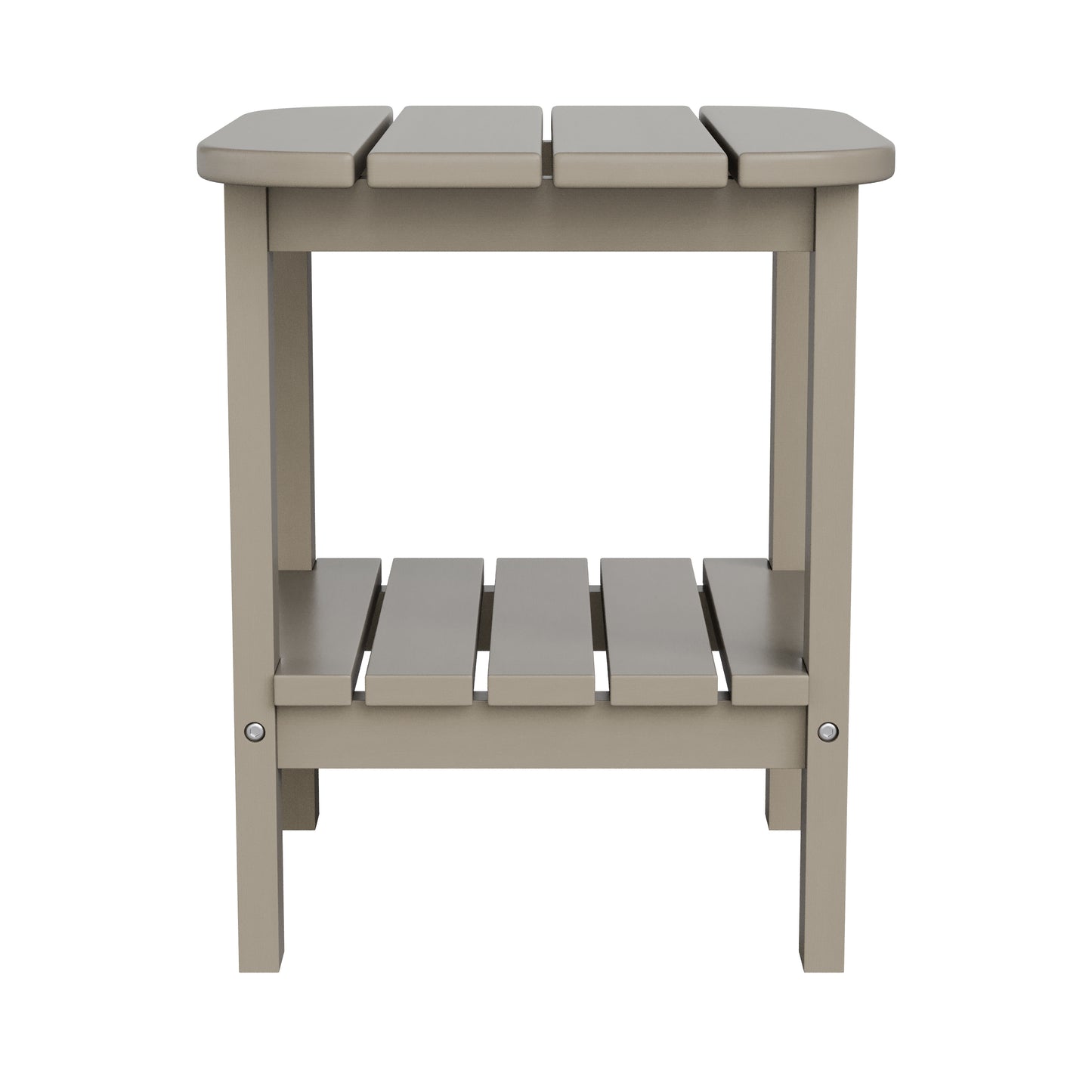 Newport HDPE 2-Tier Adirondack Side Table - All-Weather - Indoor/Outdoor Brown Brown