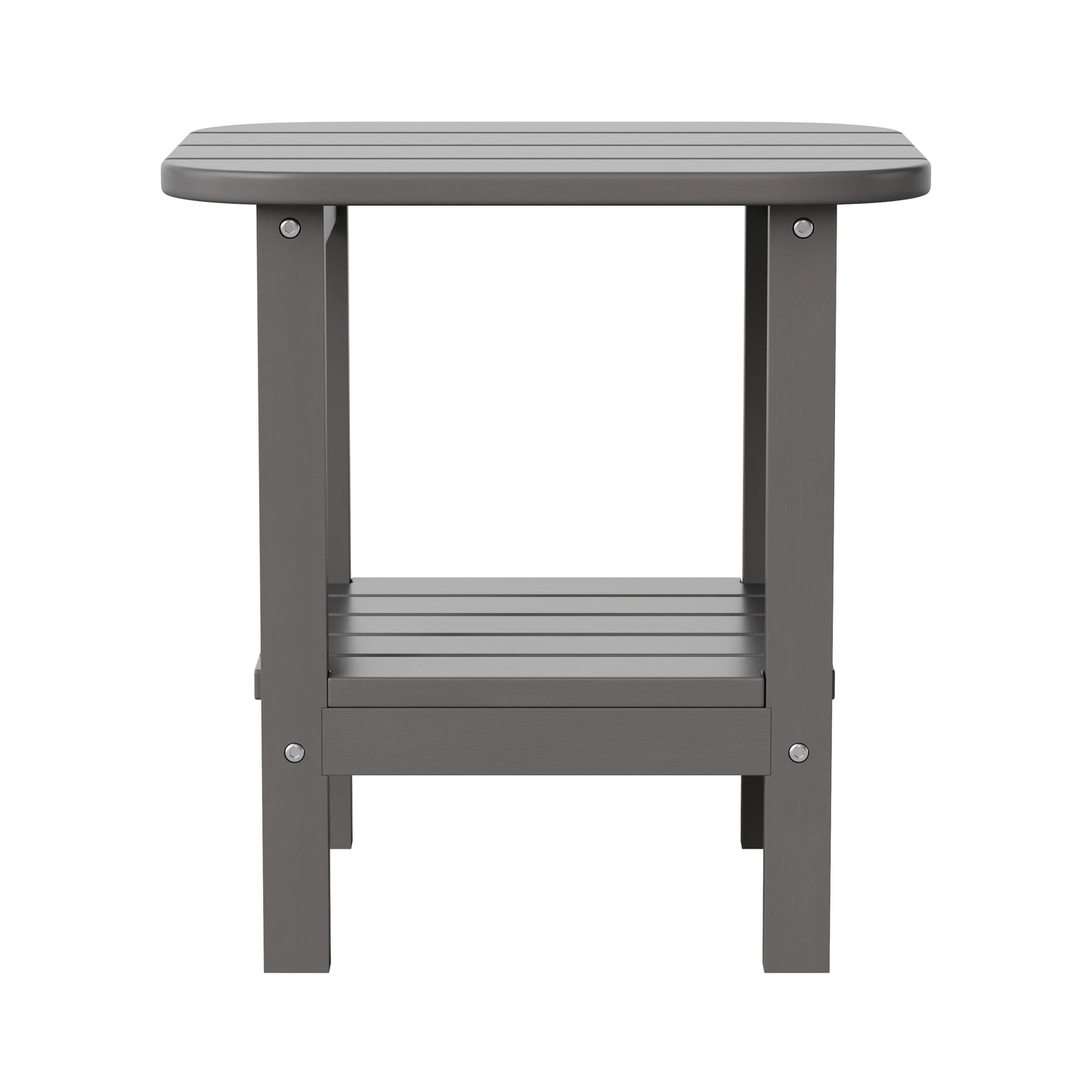 Newport HDPE 2-Tier Adirondack Side Table - All-Weather - Indoor/Outdoor Gray Gray