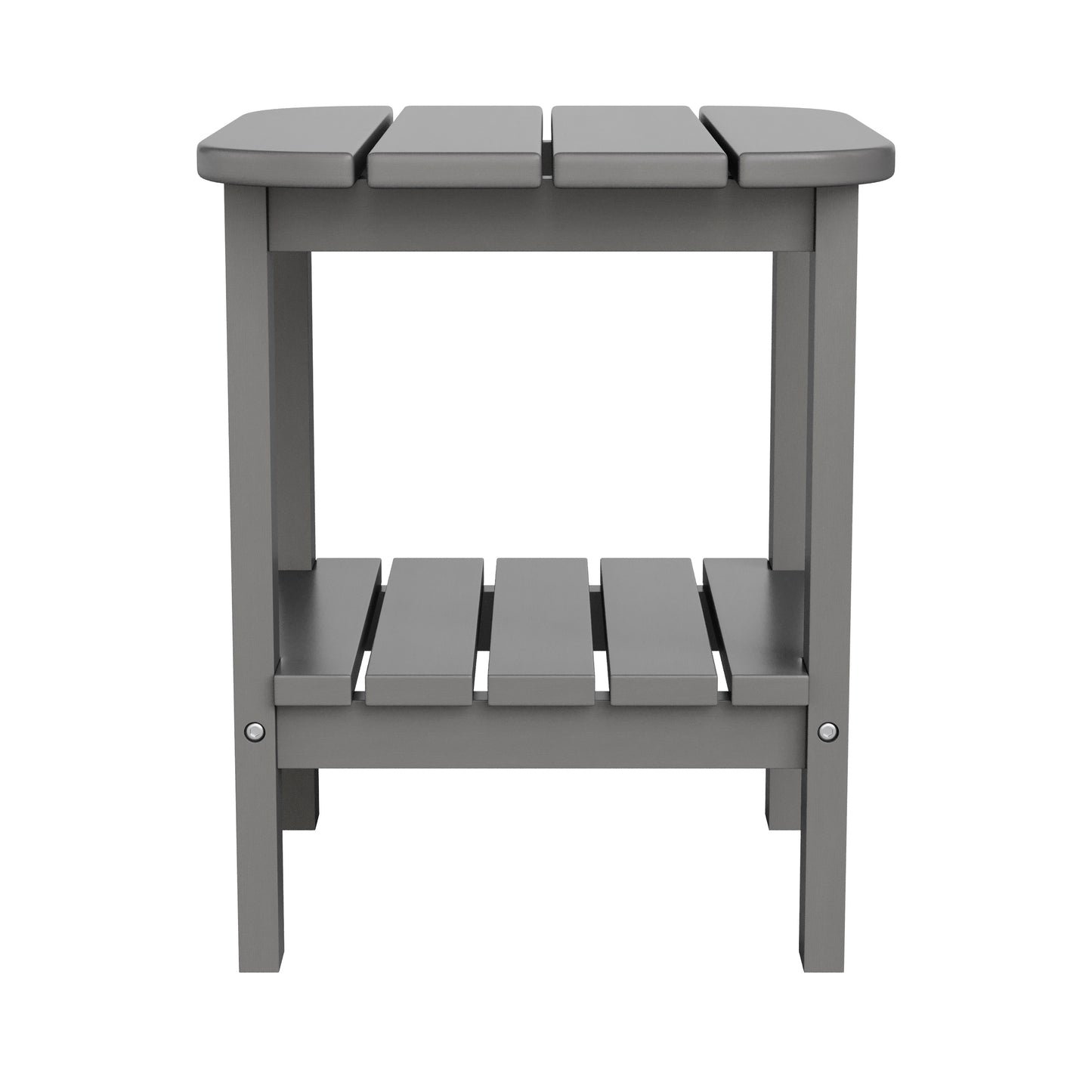 Newport HDPE 2-Tier Adirondack Side Table - All-Weather - Indoor/Outdoor Gray Gray