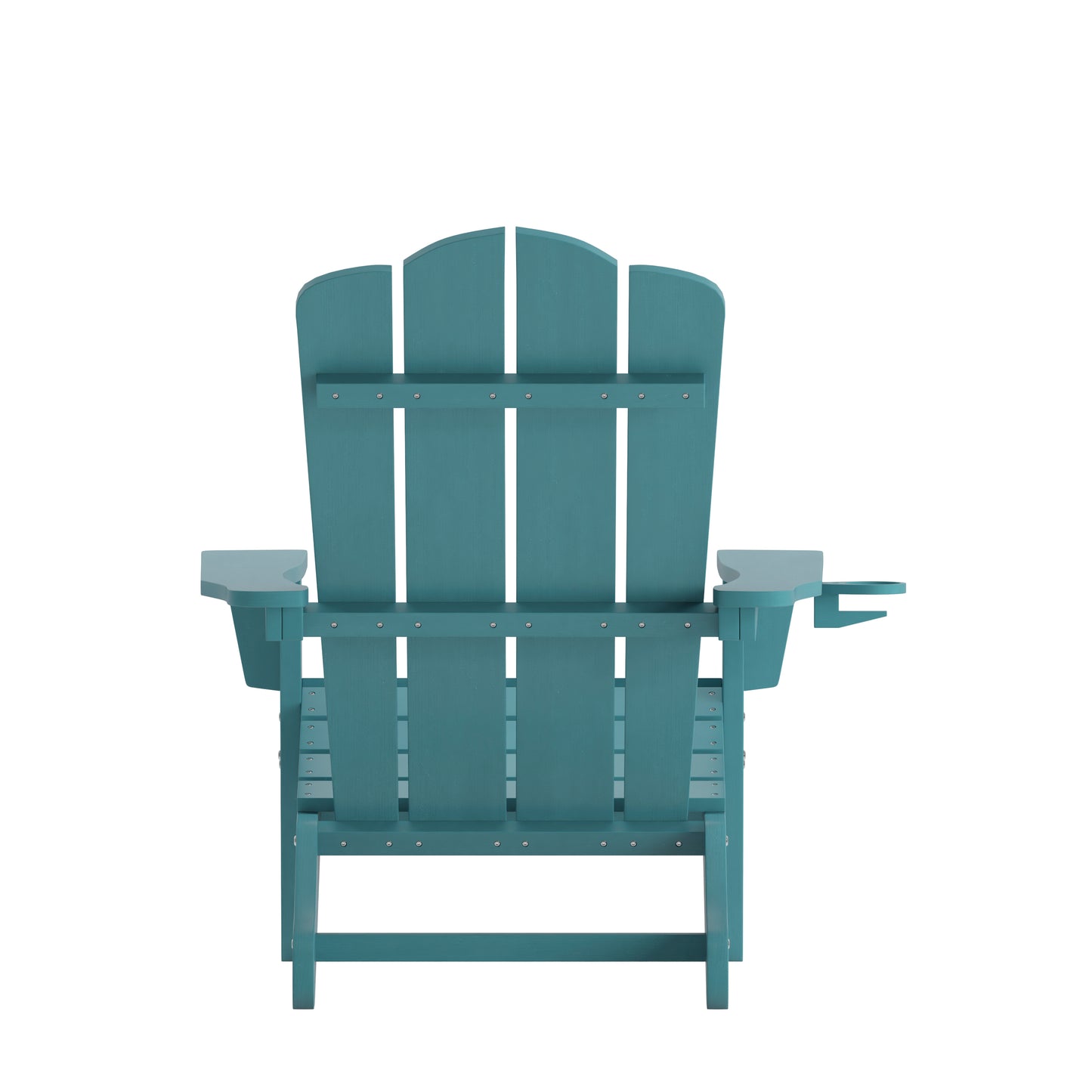Newport Adirondack Chair with Cup Holder, Weather Resistant HDPE Adirondack Chair in Blue Blue