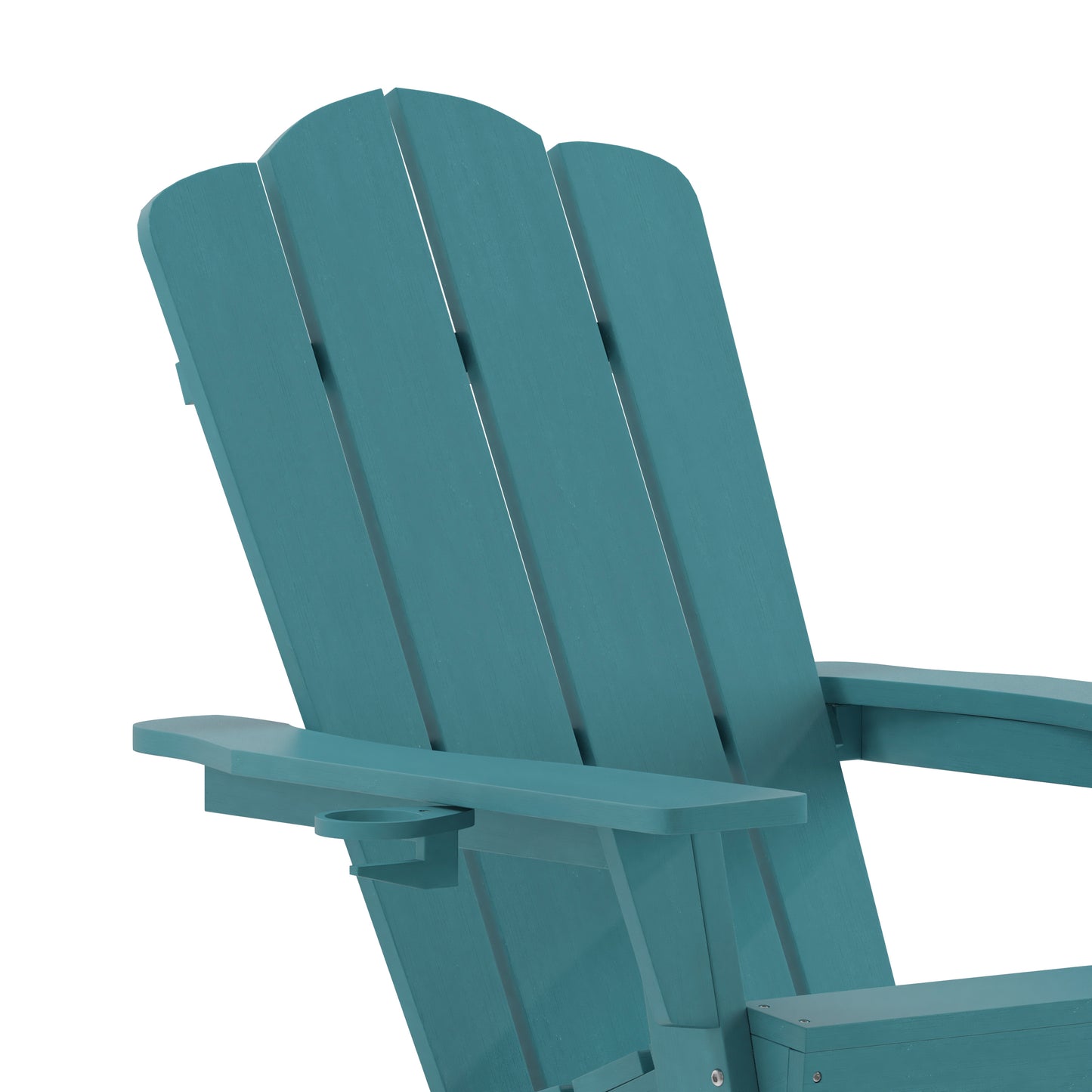 Newport Adirondack Chair with Cup Holder, Weather Resistant HDPE Adirondack Chair in Blue Blue