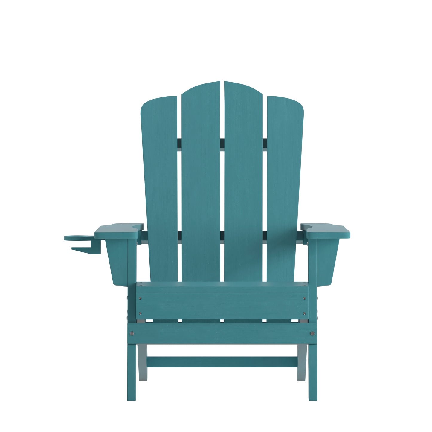 Newport Adirondack Chair with Cup Holder, Weather Resistant HDPE Adirondack Chair in Blue Blue