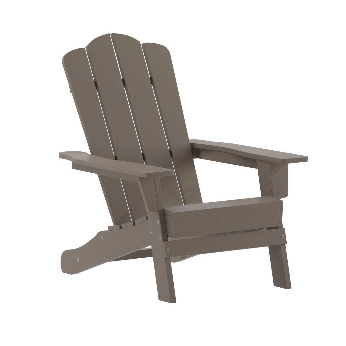 Newport Adirondack Chair with Cup Holder, Weather Resistant HDPE Adirondack Chair in Brown Brown