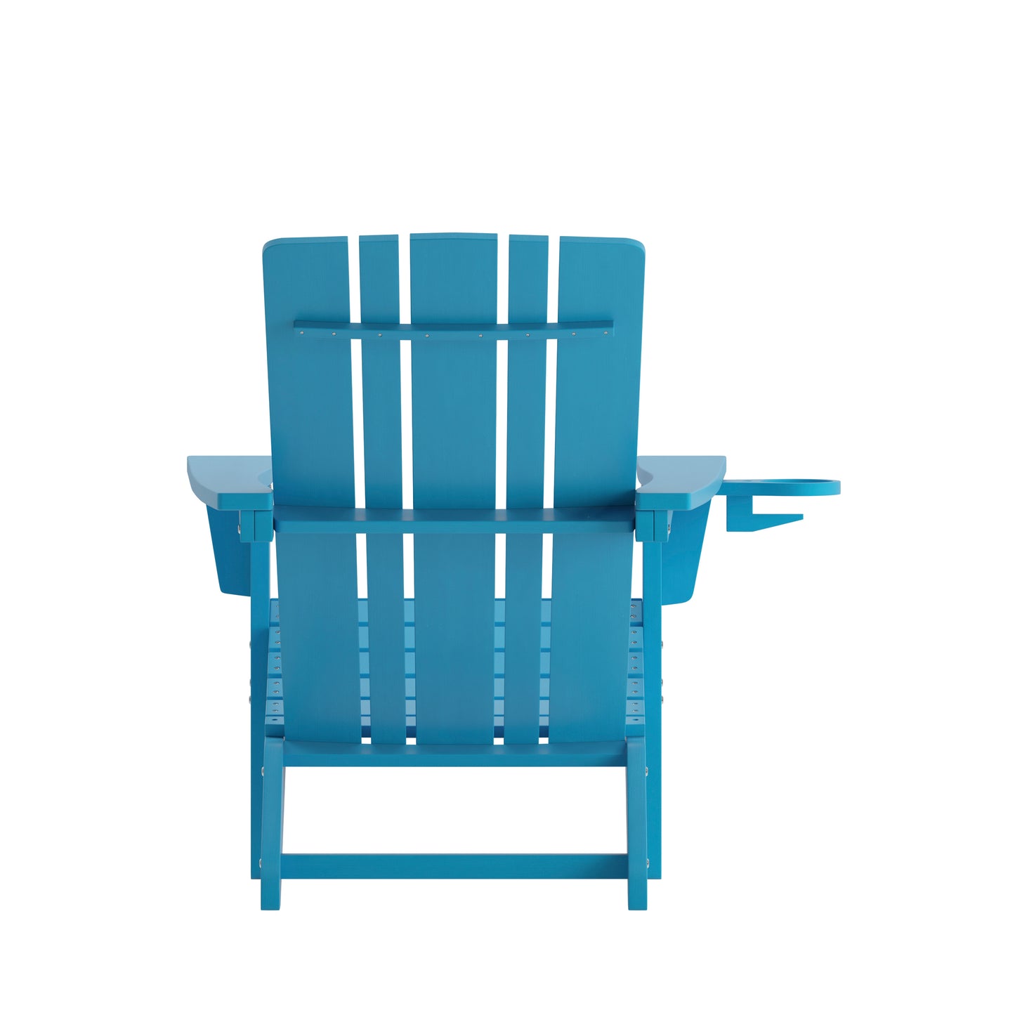 Halifax Adirondack Chair with Cup Holder, Weather Resistant HDPE Adirondack Chair in Blue Blue