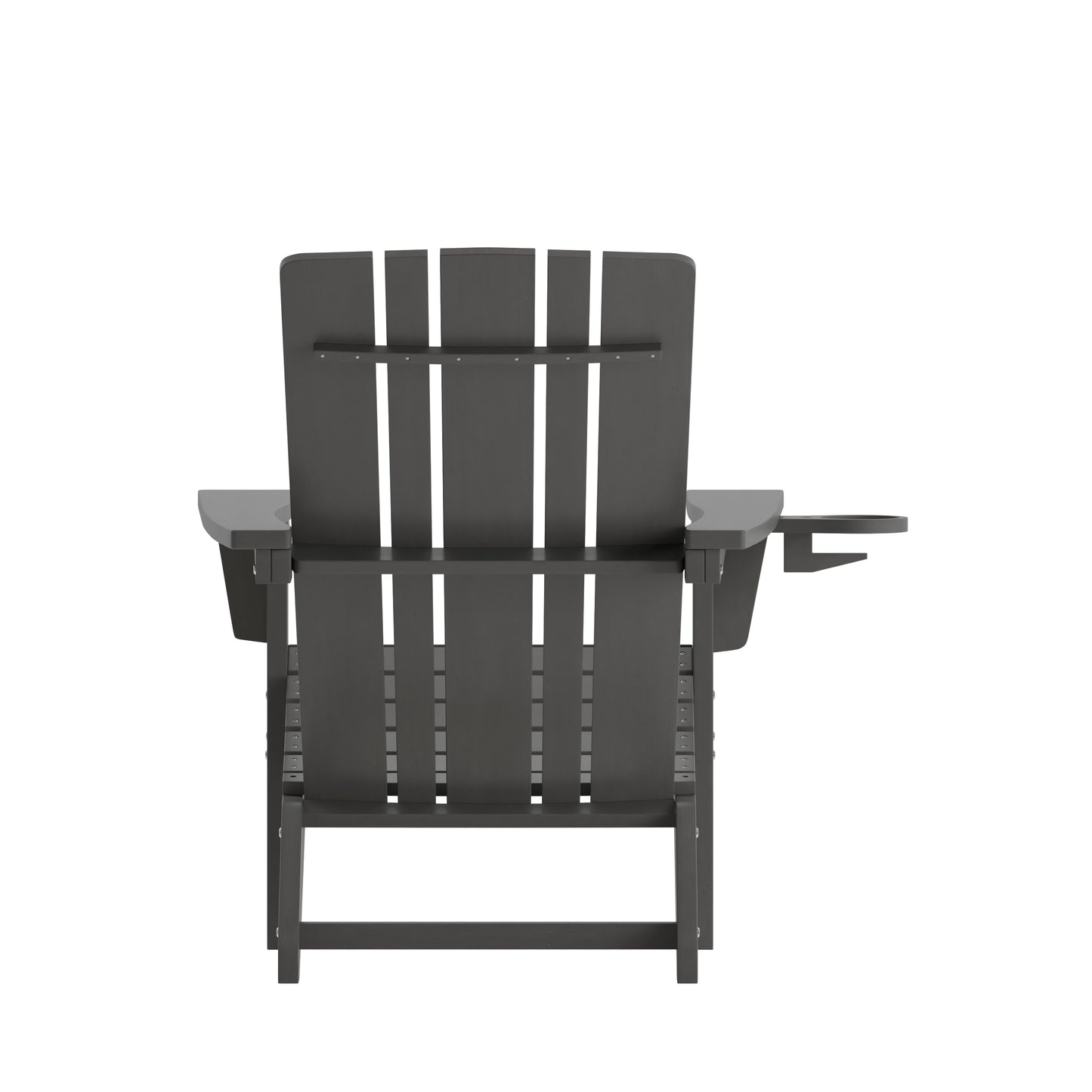 Halifax Adirondack Chair with Cup Holder, Weather Resistant HDPE Adirondack Chair in Gray Gray