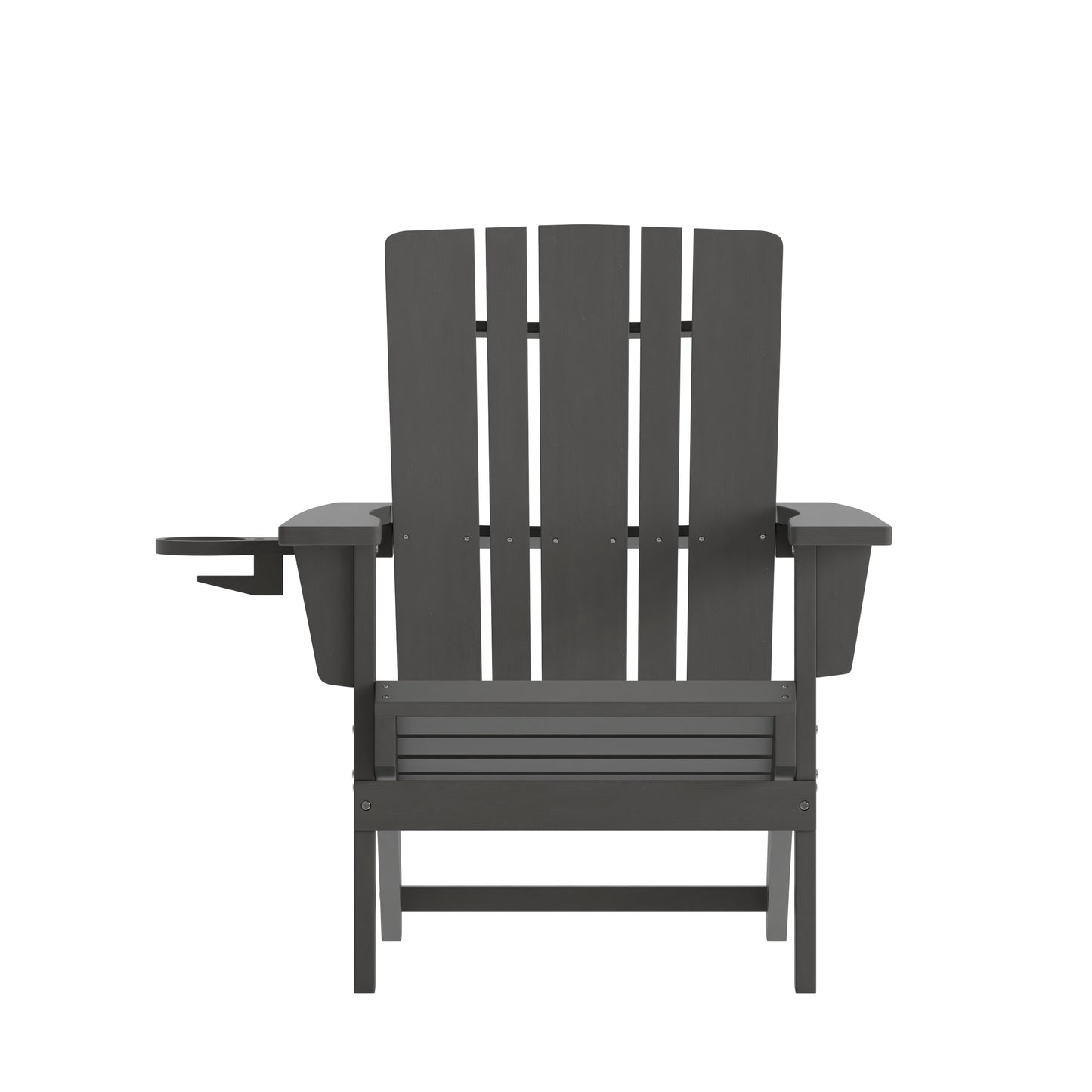 Halifax Adirondack Chair with Cup Holder, Weather Resistant HDPE Adirondack Chair in Gray Gray