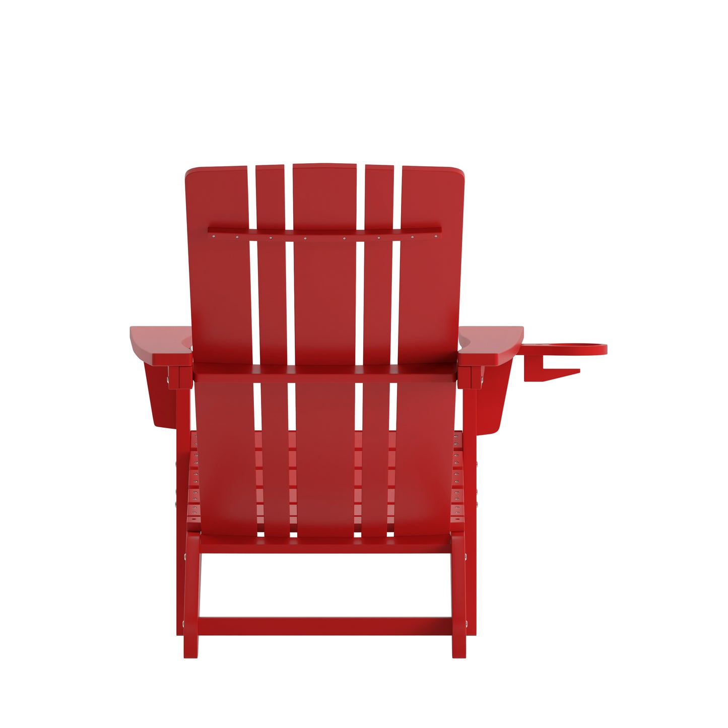 Halifax Adirondack Chair with Cup Holder, Weather Resistant HDPE Adirondack Chair in Red Red