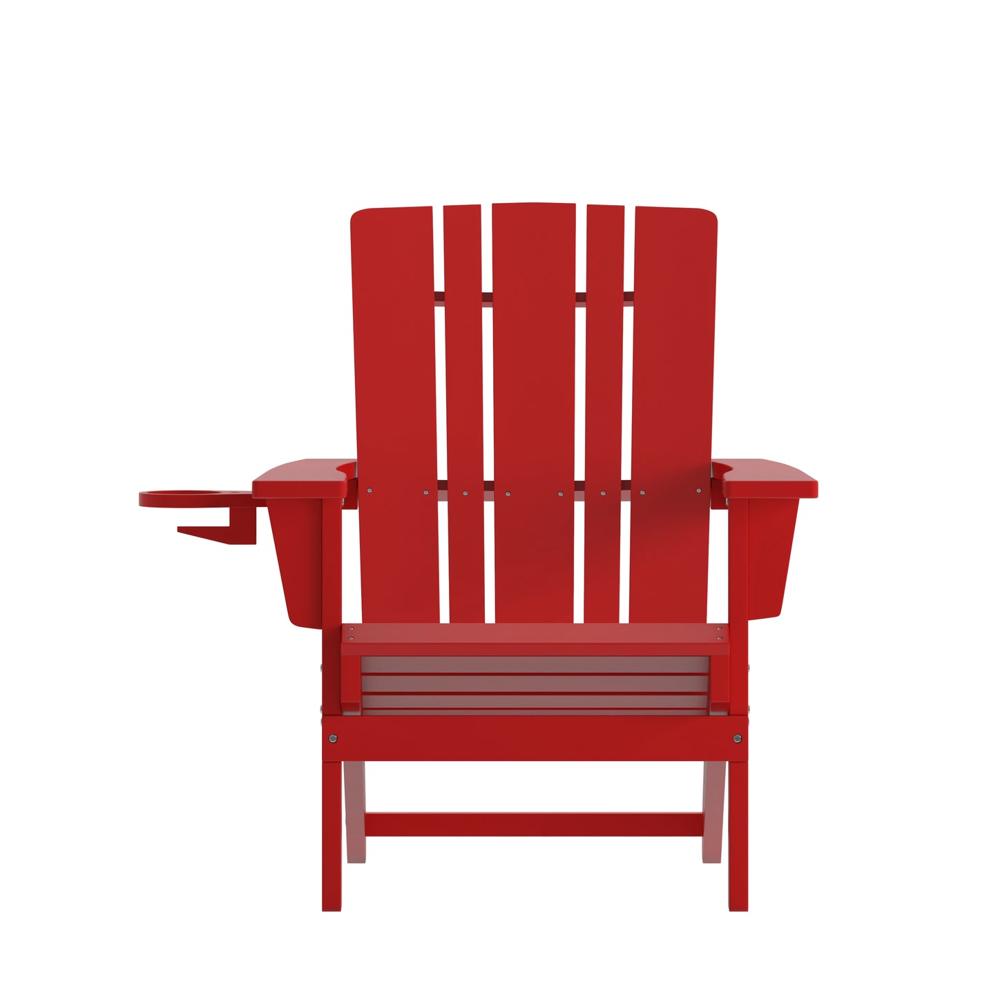 Halifax Adirondack Chair with Cup Holder, Weather Resistant HDPE Adirondack Chair in Red Red