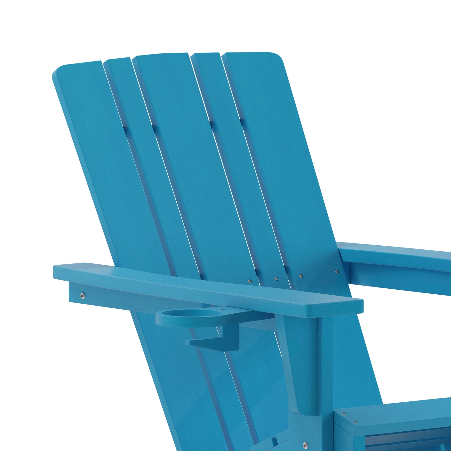 Halifax Adirondack Rocking Chair with Cup Holder, Weather Resistant HDPE Adirondack Rocking Chair in Blue Blue