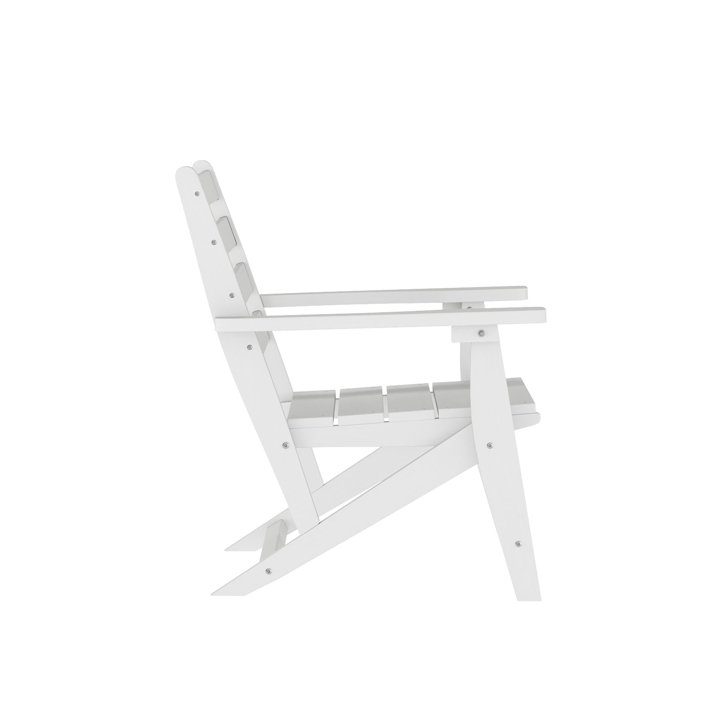 Tolleson Commercial 7 Piece Adirondack Dining Set with 72" Rectangle Indoor/Outdoor Recycled HDPE Table and 6 Chairs with Cupholders in White White