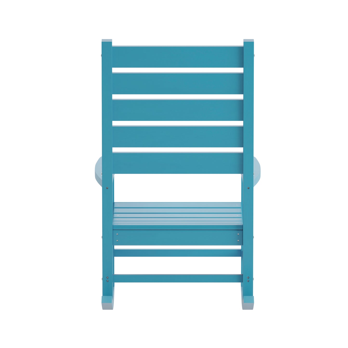 Manchester Contemporary Rocking Chair, All-Weather HDPE Indoor/Outdoor Rocker in Blue Blue