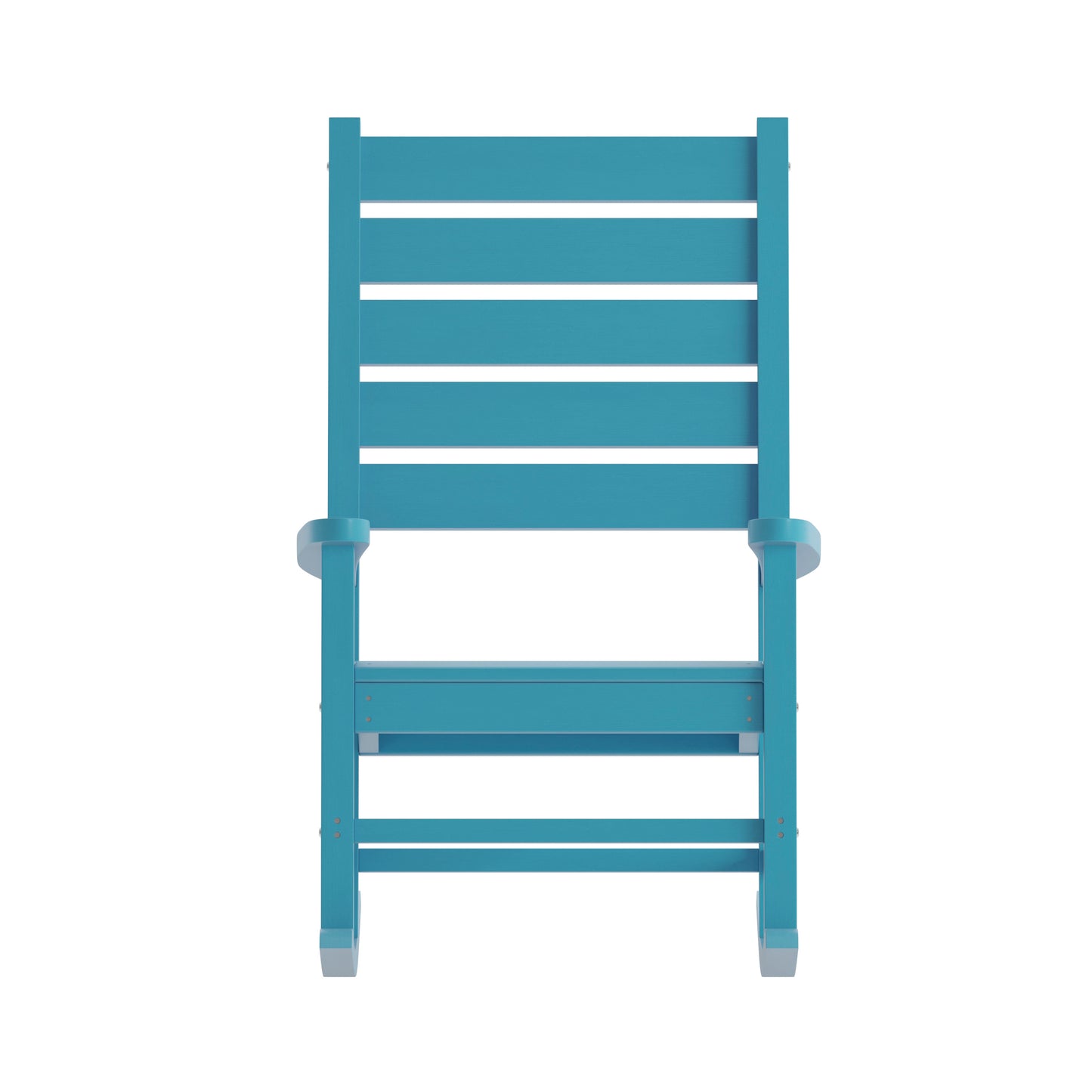 Manchester Contemporary Rocking Chair, All-Weather HDPE Indoor/Outdoor Rocker in Blue Blue
