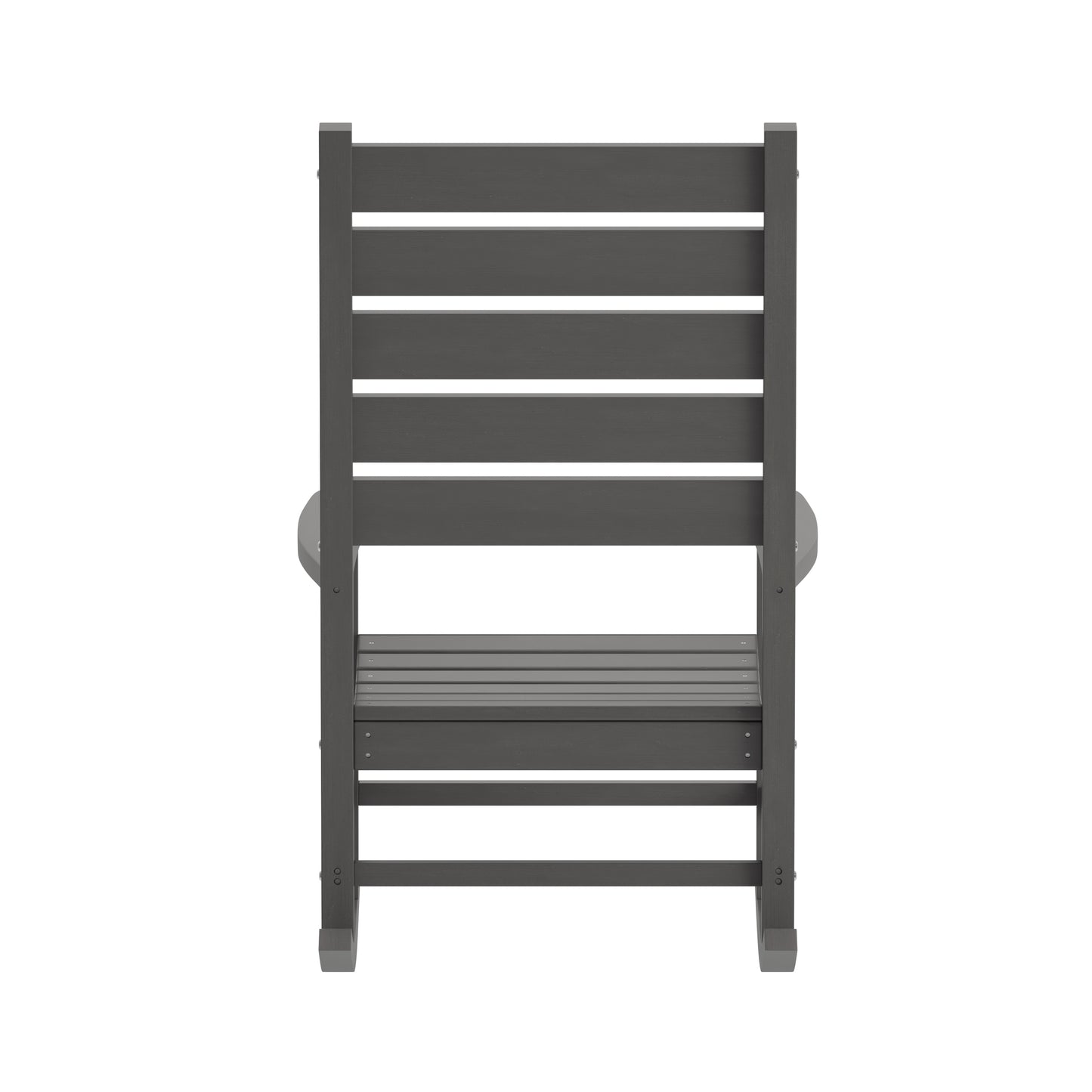Manchester Contemporary Rocking Chair, All-Weather HDPE Indoor/Outdoor Rocker in Gray Gray