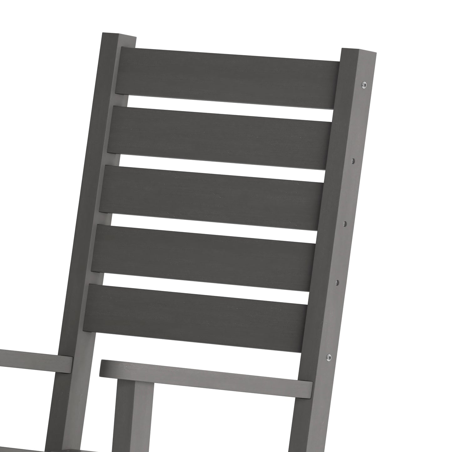 Manchester Contemporary Rocking Chair, All-Weather HDPE Indoor/Outdoor Rocker in Gray Gray