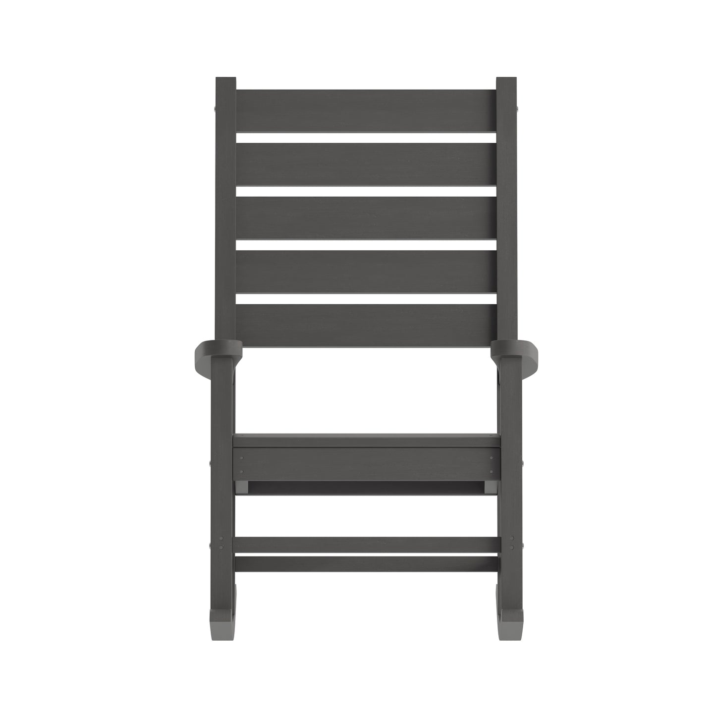 Manchester Contemporary Rocking Chair, All-Weather HDPE Indoor/Outdoor Rocker in Gray Gray