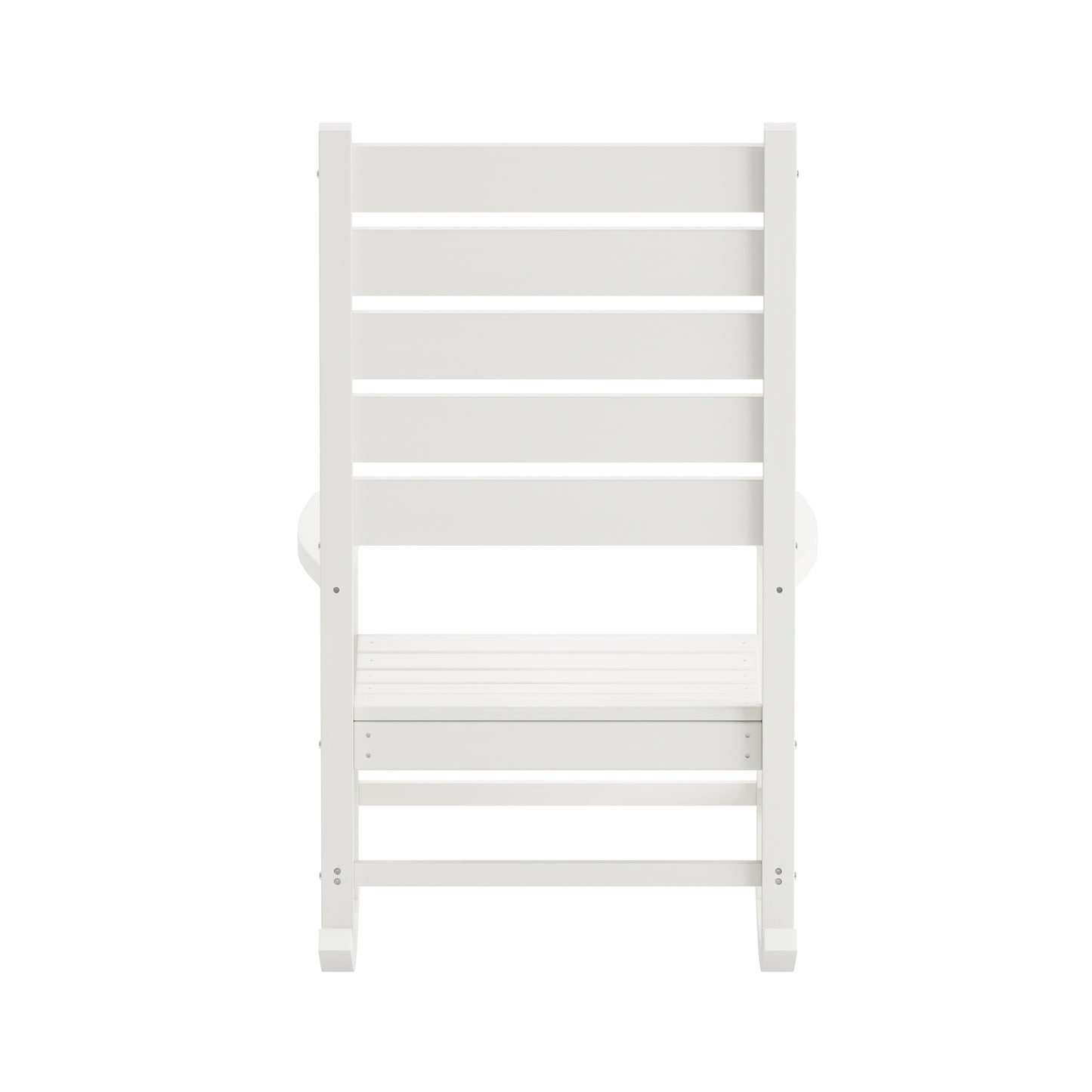 Manchester Contemporary Rocking Chair, All-Weather HDPE Indoor/Outdoor Rocker in White White
