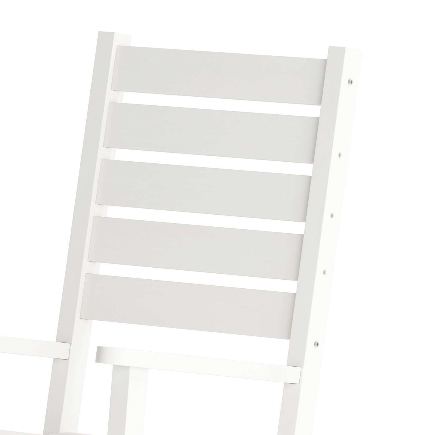 Manchester Contemporary Rocking Chair, All-Weather HDPE Indoor/Outdoor Rocker in White White