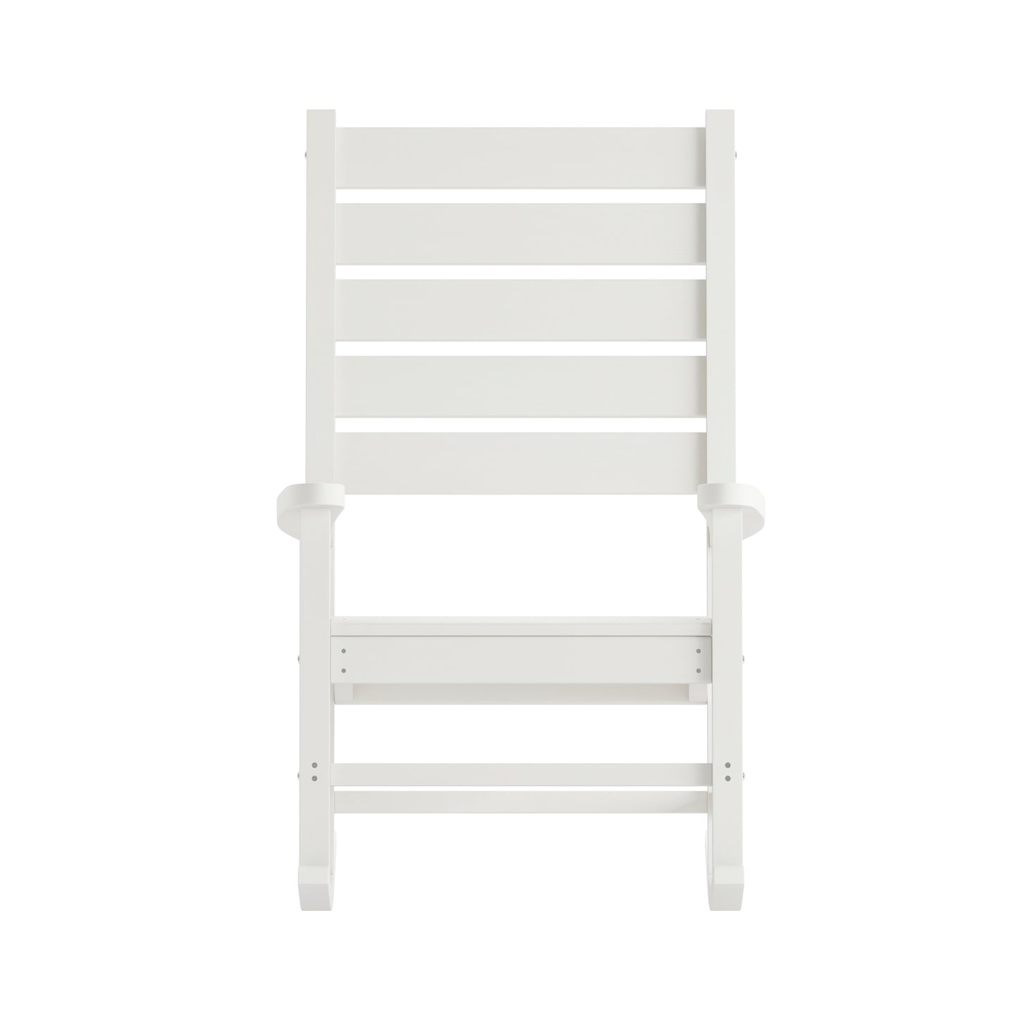 Manchester Contemporary Rocking Chair, All-Weather HDPE Indoor/Outdoor Rocker in White White