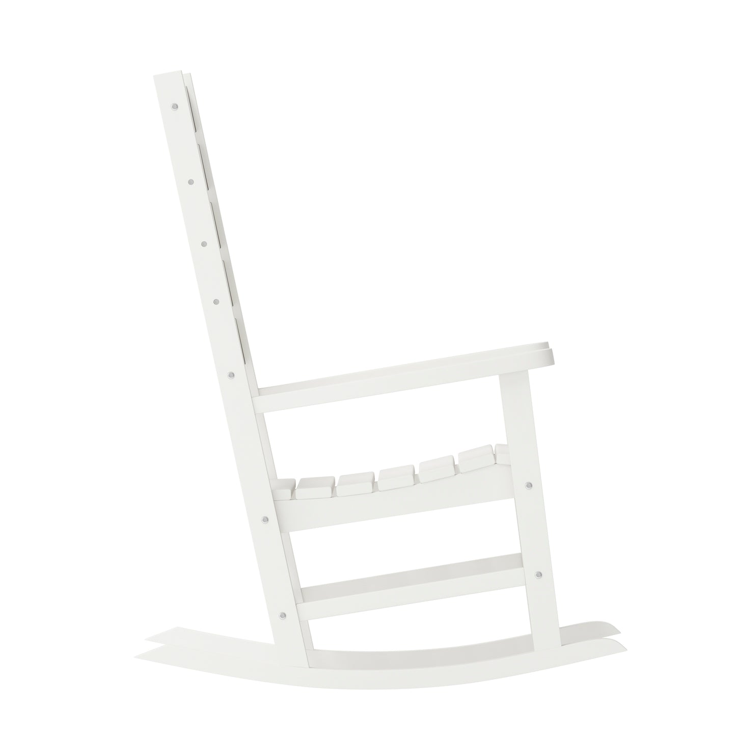 Manchester Contemporary Rocking Chair, All-Weather HDPE Indoor/Outdoor Rocker in White White