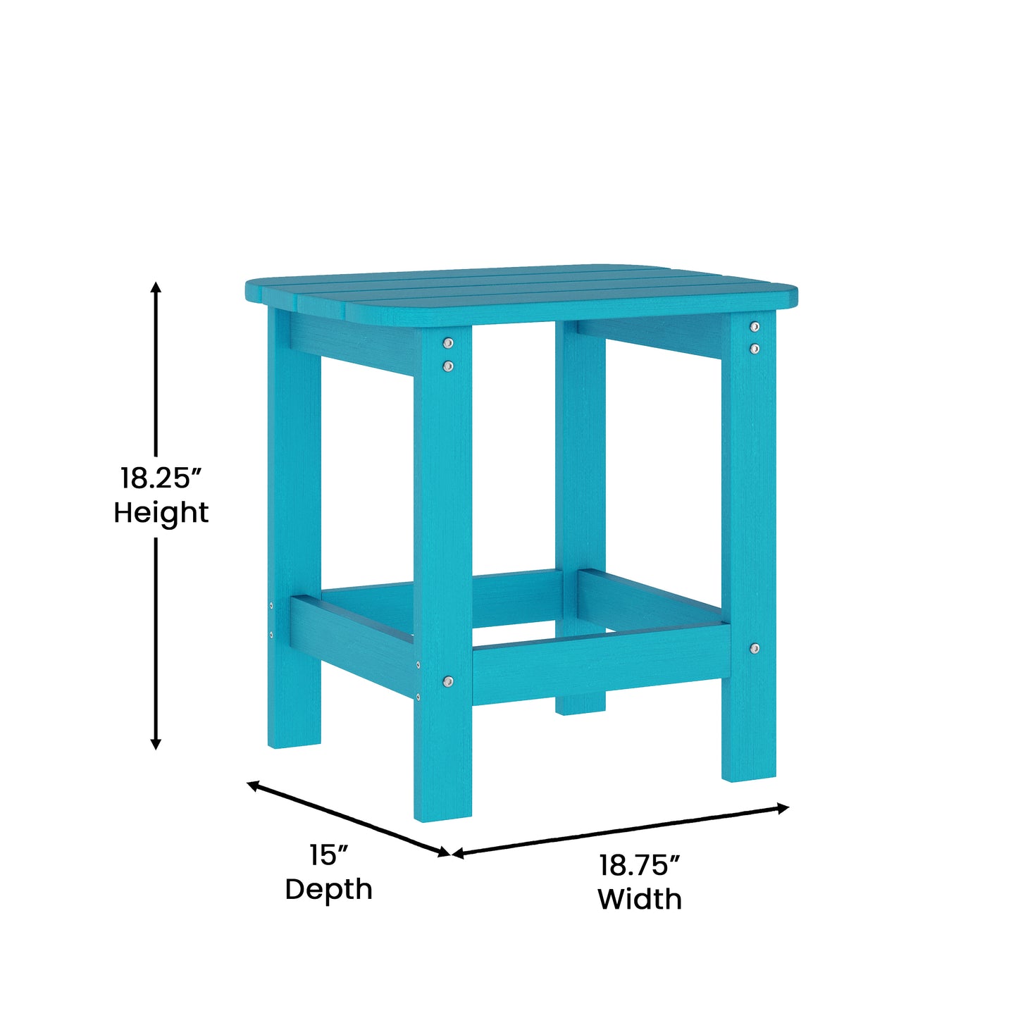 Manchester Commercial Grade 3-Piece Indoor/Outdoor Set with 2 Contemporary All-Weather HDPE Rocking Chairs and End Table in Blue Blue