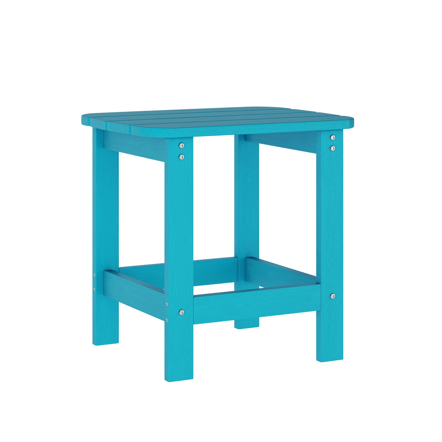 Manchester Commercial Grade 3-Piece Indoor/Outdoor Set with 2 Contemporary All-Weather HDPE Rocking Chairs and End Table in Blue Blue