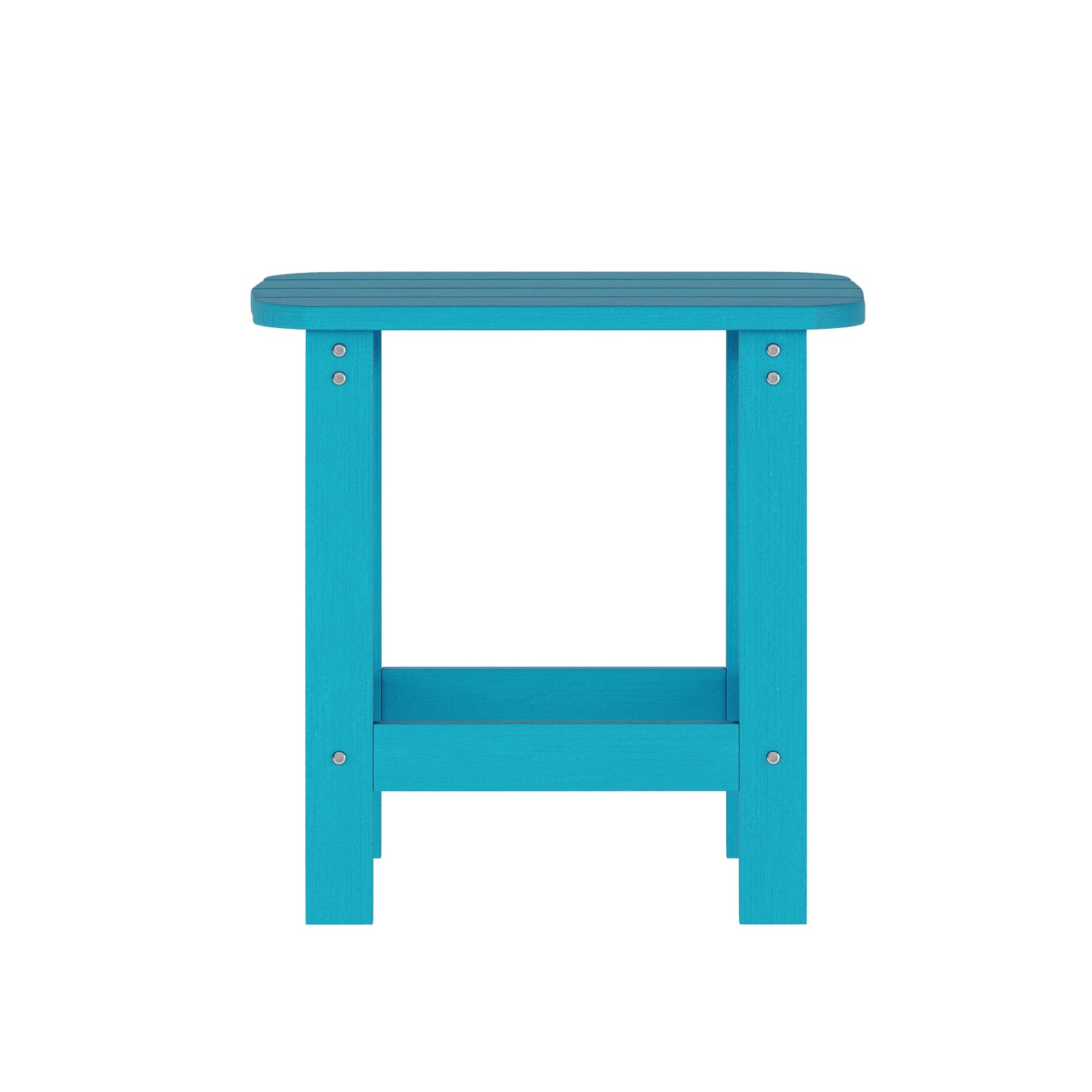 Manchester Commercial Grade 3-Piece Indoor/Outdoor Set with 2 Contemporary All-Weather HDPE Rocking Chairs and End Table in Blue Blue